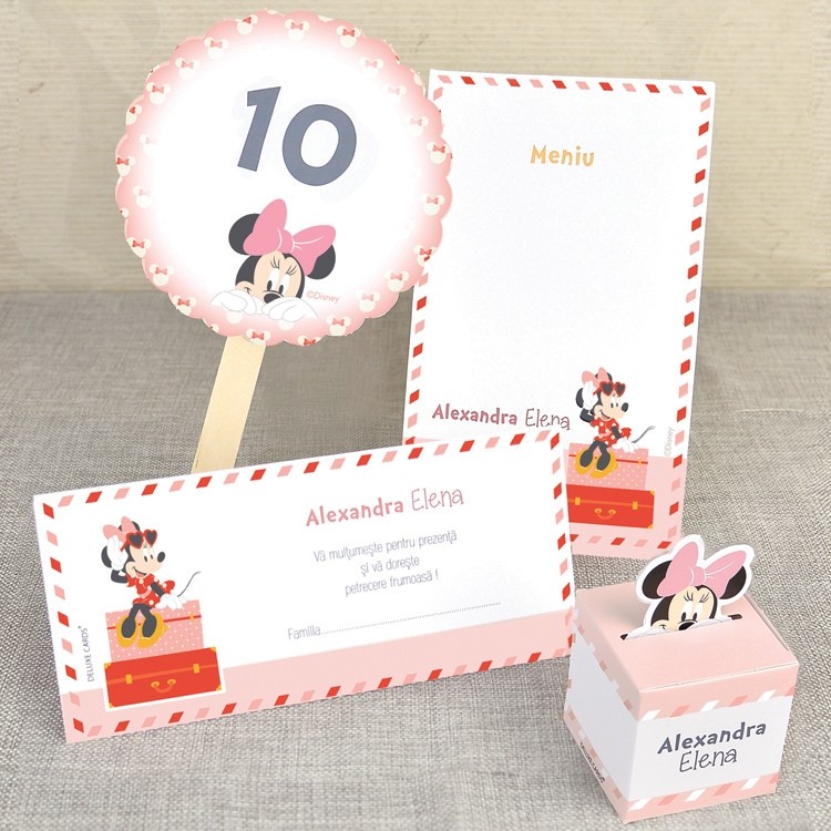 Cutie De Marturii Minnie Mouse 4701 Deluxe Invitatie De Nunta