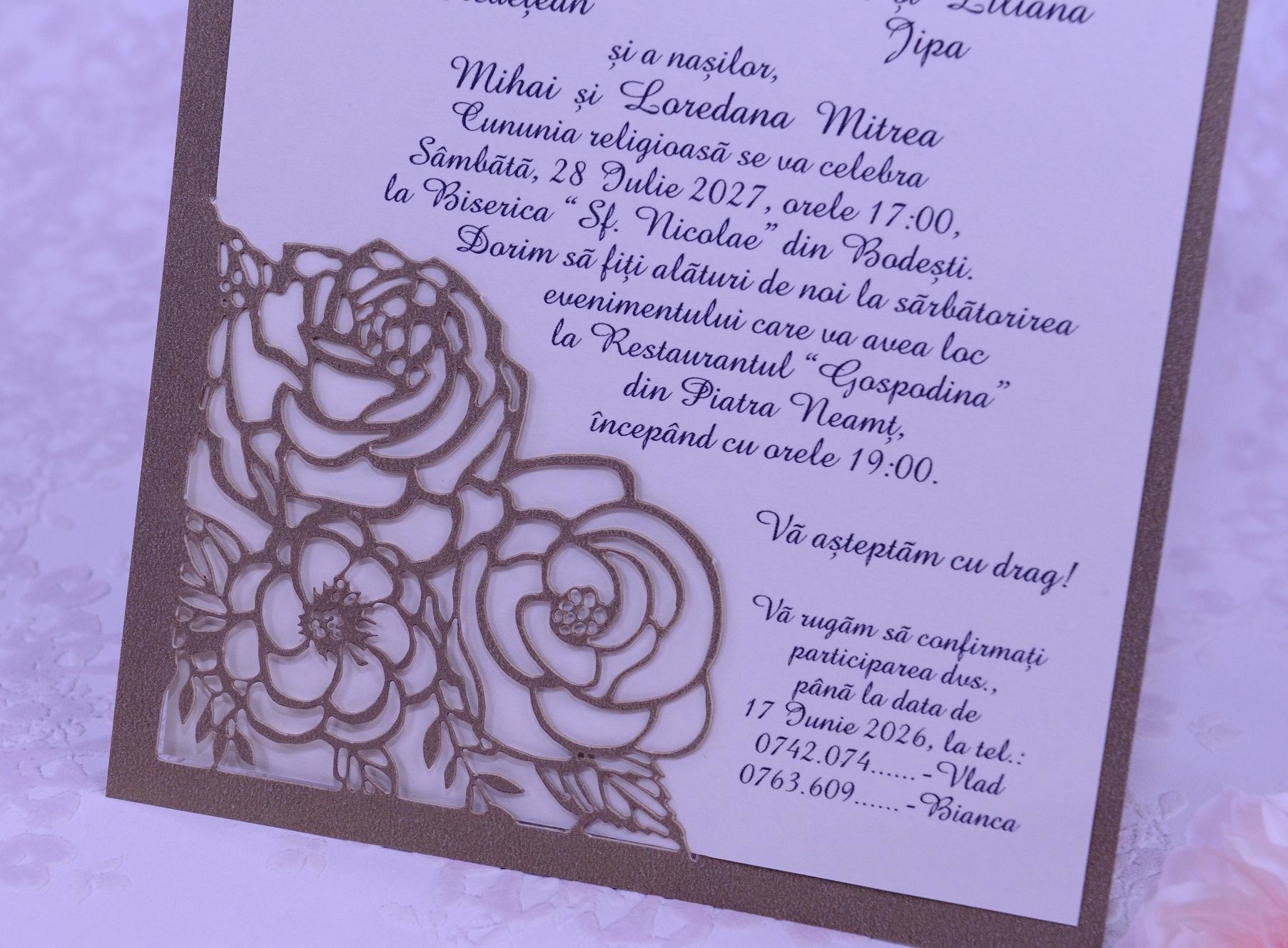 Invitatie De Nunta Florala Crem 2217 Polen Invitatie De Nunta