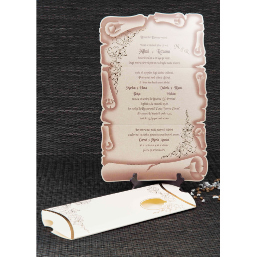 Invitatie de nunta pergament vintage sidef 1087 STYLISH
