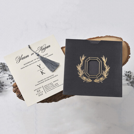 Invitatie de nunta in stil baroc 1145 BUTIQLINE 