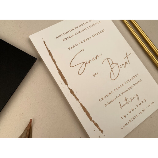 Invitatie De Nunta Eleganta Cu Plic Negru 12268 ELA