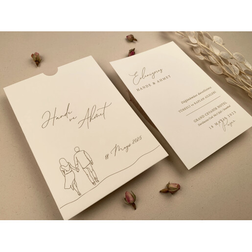 Invitatie De Nunta Romantica Cu Plic Crem 12271 ELA