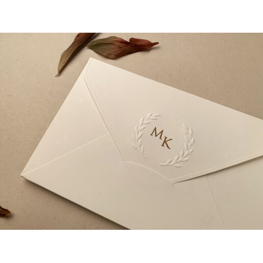Invitatie De Nunta Eleganta Cu Plic Crem 12274 ELA