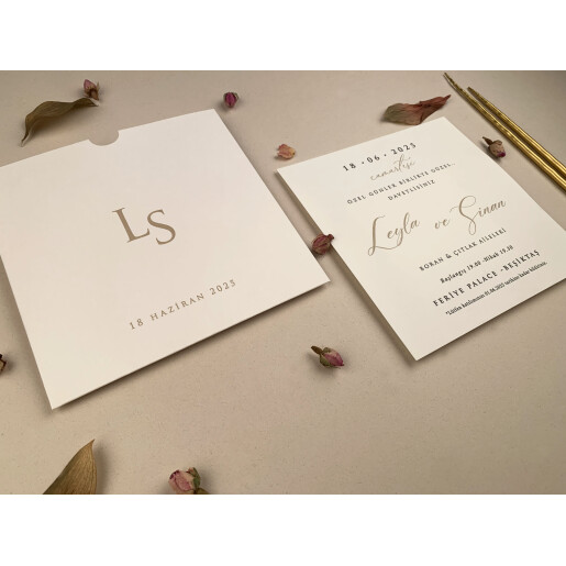 Invitatie De Nunta Eleganta Patrata 12276 ELA