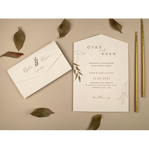 Invitatie De Nunta Eleganta Crem 12281 ELA