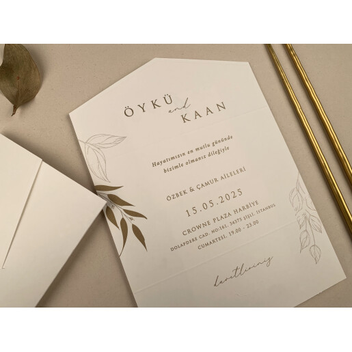 Invitatie De Nunta Eleganta Crem 12281 ELA