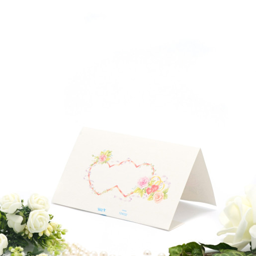 Invitatie de nunta cu flori, inimioare si porumbei 124032 TBZ