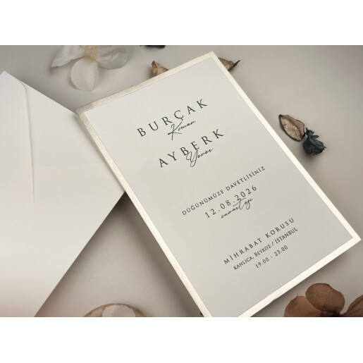 Invitatie De Nunta Eleganta Cu Chenar 13313 ELITE