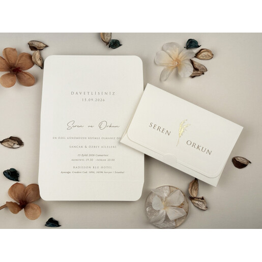 Invitatie De Nunta Cu Pene 13322 ELITE