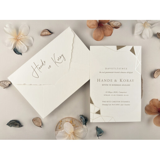 Invitatie De Nunta Eleganta Cu Forme Geometrice 13324 ELITE