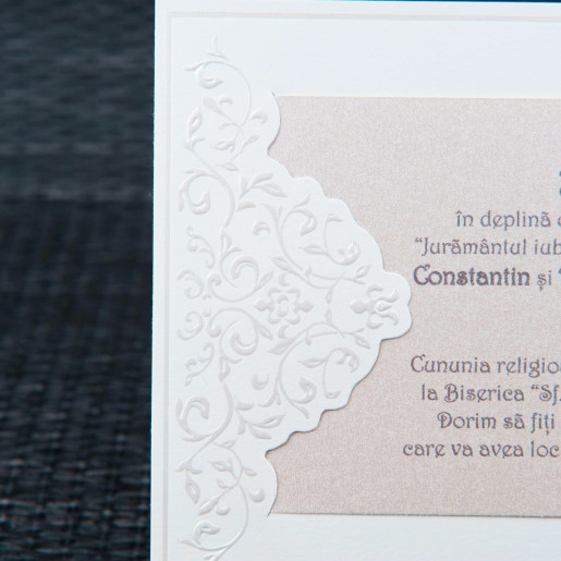 Invitatie de nunta crem cu model sidef 20420 STYLISH