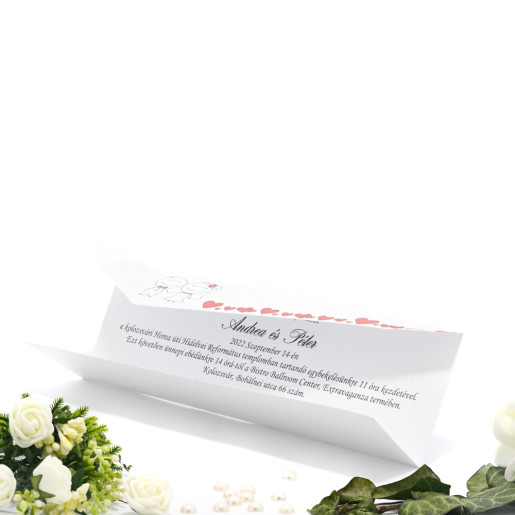 Invitatie de nunta haioasa cu inimioare rosii 2130 TBZ
