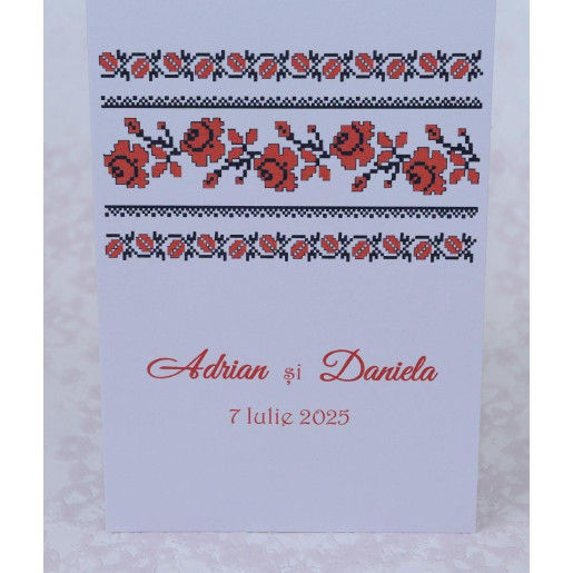 Meniu alb cu motiv traditional 222718 POLEN