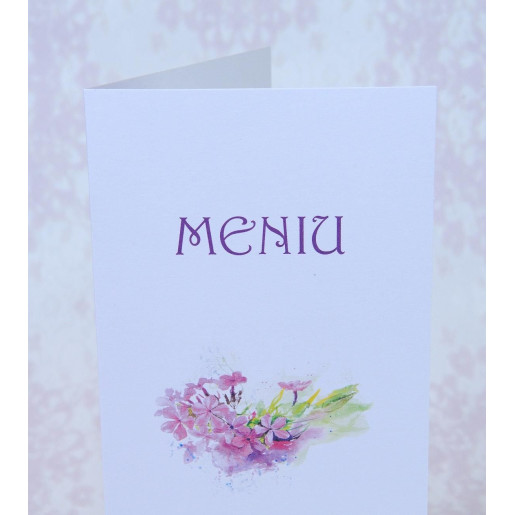 Meniu alb cu flori mov 222733 POLEN