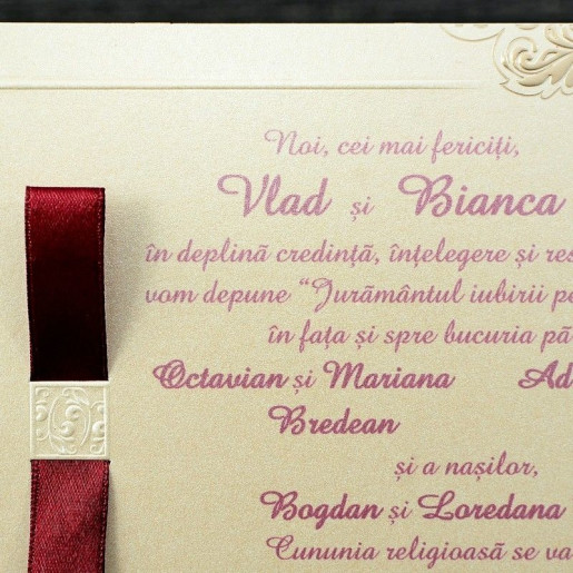 Invitatie de nunta eleganta crem 35299 Polen