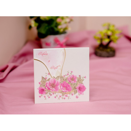  Invitatie de nunta cu flori fucsia 424 PUBLISERV