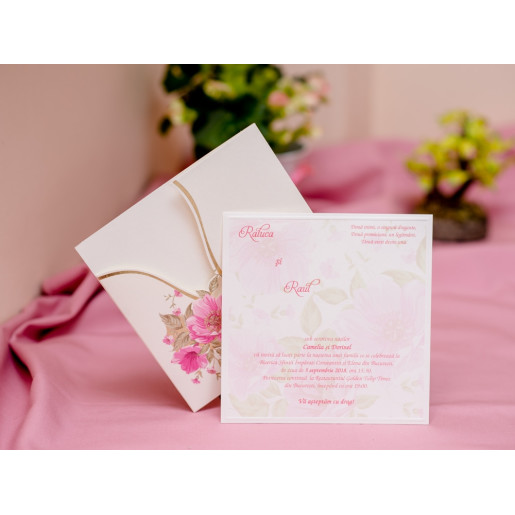  Invitatie de nunta cu flori fucsia 424 PUBLISERV