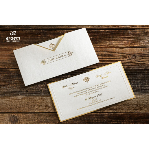 Invitatie de nunta eleganta cu detalii baroc 50574 ERDEM
