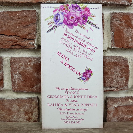 Invitatie de nunta rustica florala 5593 CONCEPT