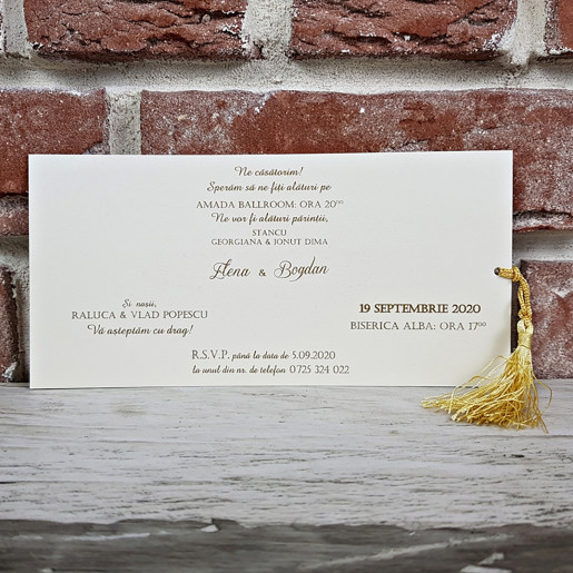Invitatie de nunta cu plic de catifea 5626 CONCEPT