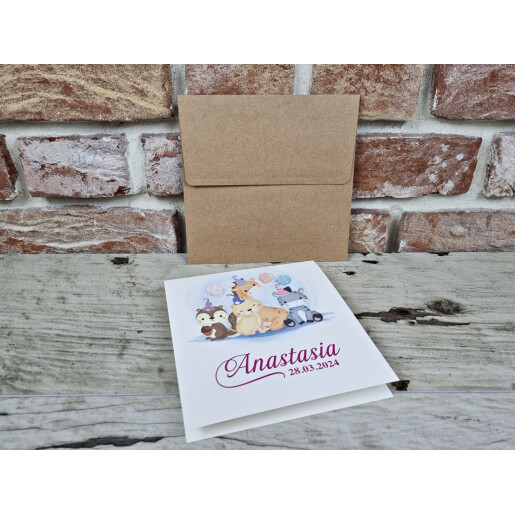 Invitatie De Botez Cu Animale Si Baloane 604 TH