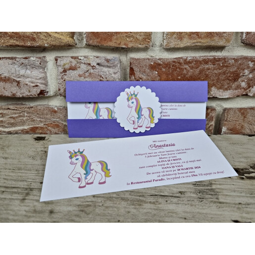 Invitatie De Botez Cu Unicorn 608 TH