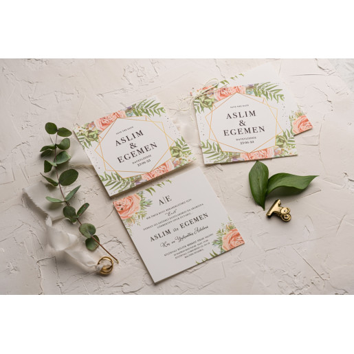Invitatie de nunta florala 9196 EKONOM