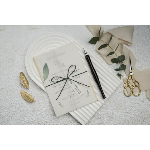Invitatie De Nunta Cu Frunze Si Calc 9206 EKONOM