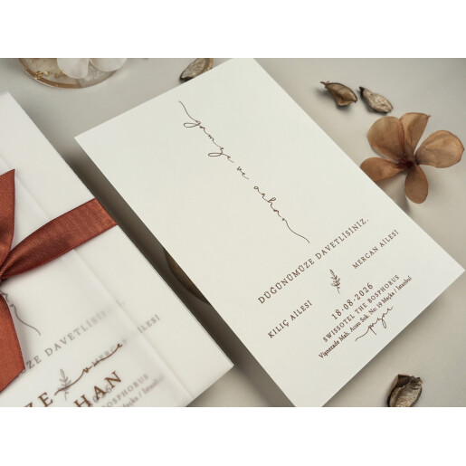 Invitatie De Nunta Cu Plic si Fundita 96932 ELITE