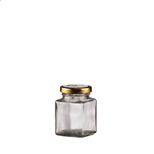Borcan marturii 120 ml Patrat CH cu capac TO 48
