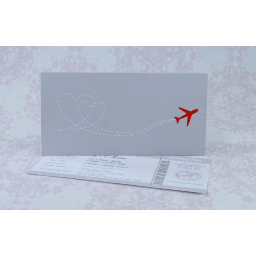 Invitatie de nunta bilet avion 2219 Polen 