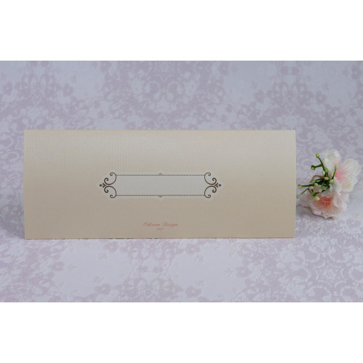 Invitatie de nunta florala crem in forma de plic 2207 Polen 