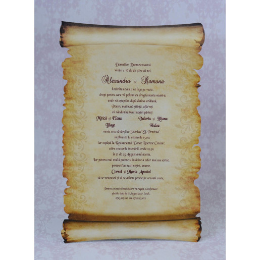 Invitatie de nunta papirus 2206 Polen 