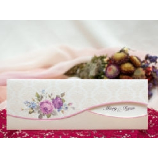 Invitatie de nunta baroc cu flori 134