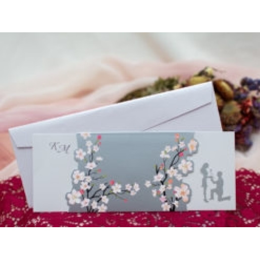 Invitatie de nunta florala cu miri 139