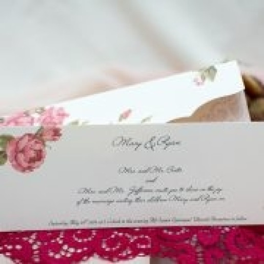 Invitatie de nunta eleganta florala 160