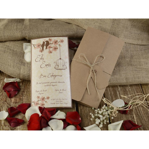 Invitatie vintage cu tema florala 16207 ARMONI