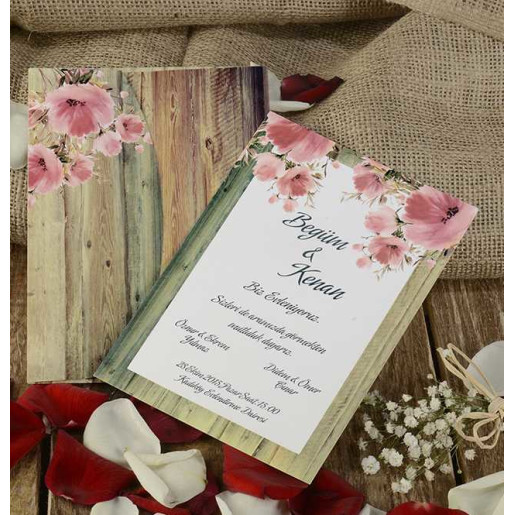 Invitatie rustica cu tema florala 16273 ARMONI