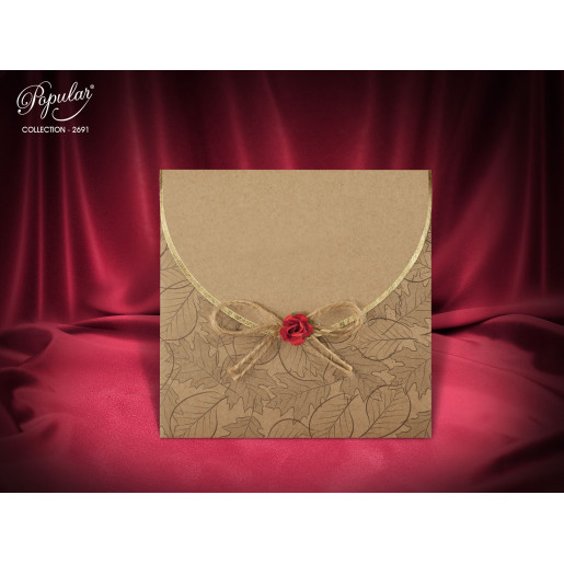 Invitatie de nunta vintage cu fundita 2691