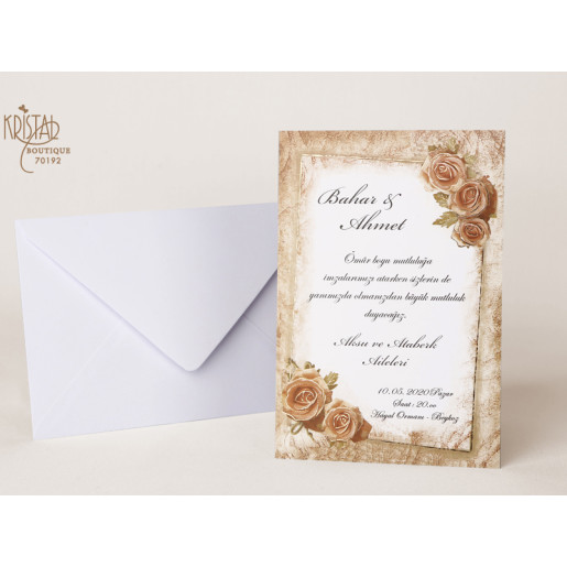 Invitatie de nunta cu trandafir 70192