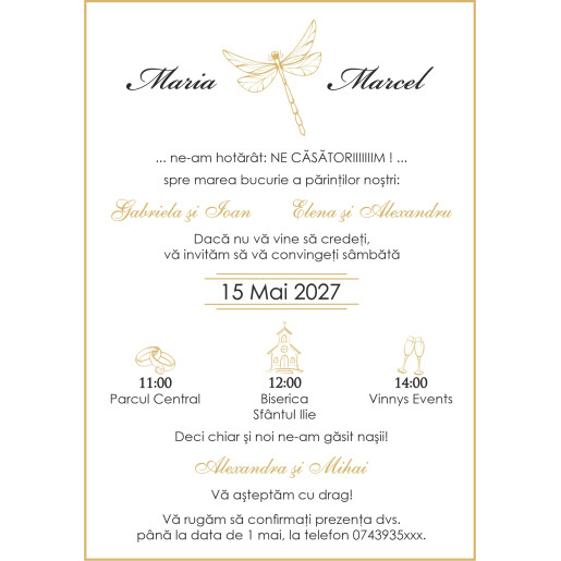Invitatie De Nunta Digitala Cu Libelula 057