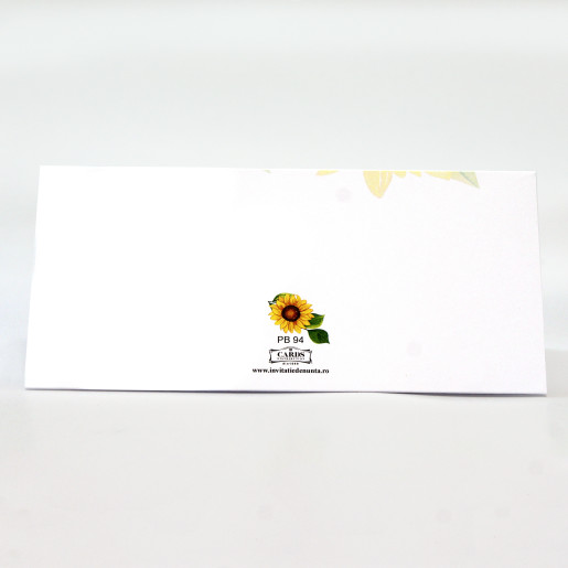 Plic pentru bani cu floarea-soarelui PB94 - Alb