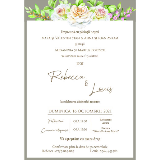 Invitatie De Nunta Digitala Cu Trandafiri Bej 011 