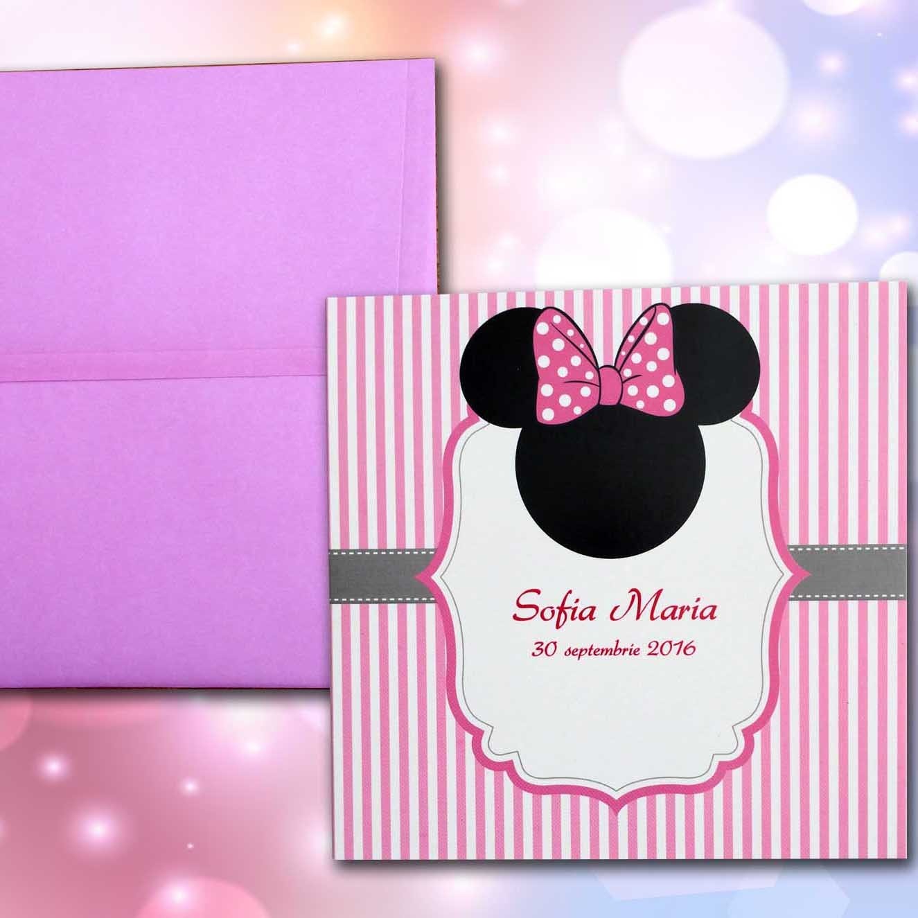 Invitatie De Botez Cu Minnie Mouse 106 Lara Baby Best Invitatie De Nunta