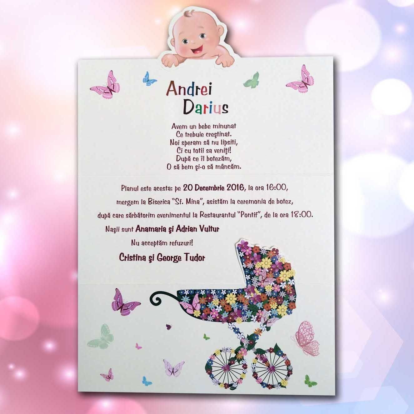 Invitatie De Botez 125 Lara Baby Best Invitatie De Nunta