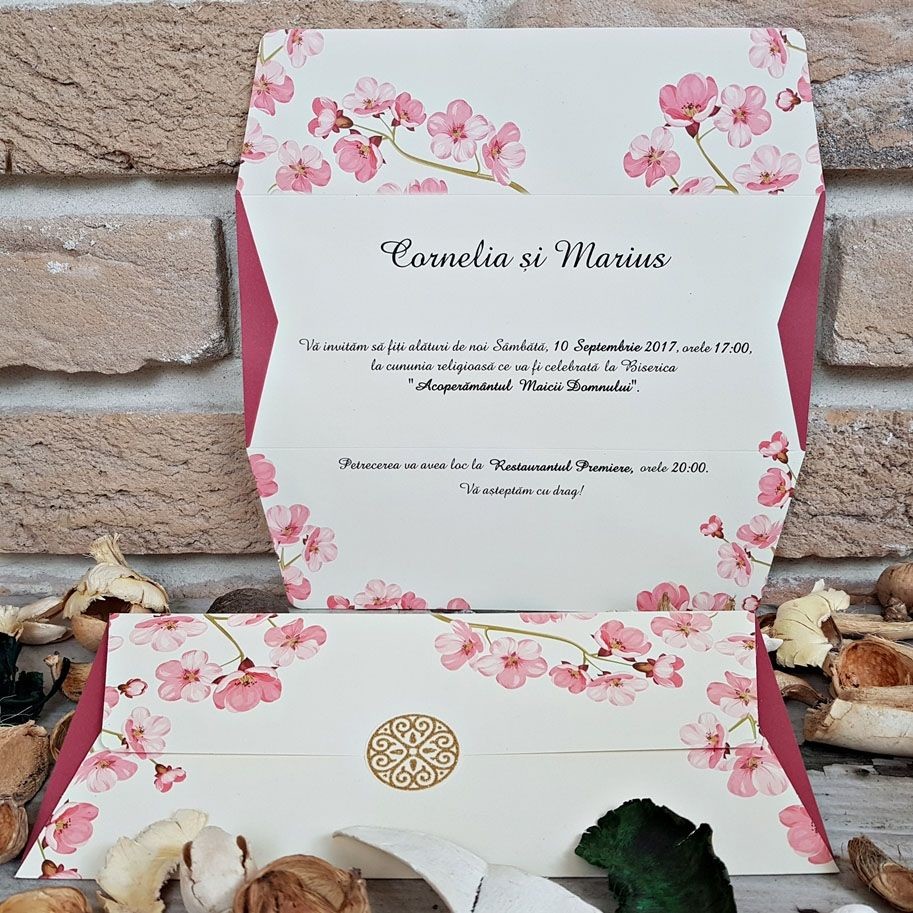 Invitatie De Nunta Cu Model Floral 2673 Popular Invitatie De Nunta