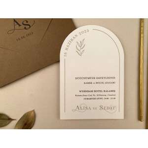 Invitatie De Nunta Eleganta Cu Plic Natur 12250 ELA