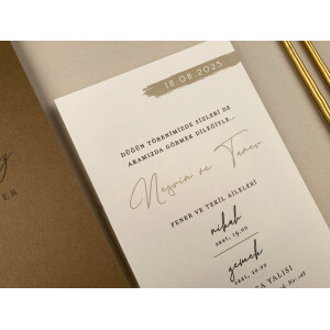 Invitatie De Nunta Eleganta Cu Plic Natur 12251 ELA