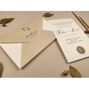 Invitatie De Nunta Eleganta Cu Plic Decupat 12256 ELA