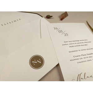 Invitatie De Nunta Eleganta Cu Plic Cu Chenar 12259 ELA